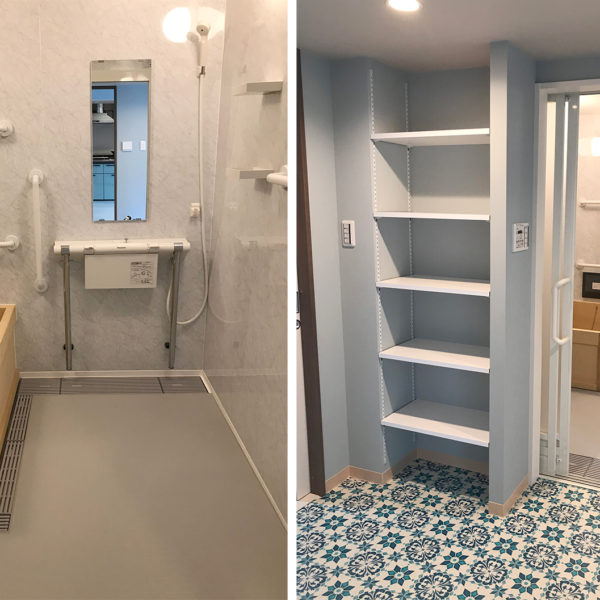 【機械浴室タイプ】フリーユニットバス1824・施工事例・檜の浴槽