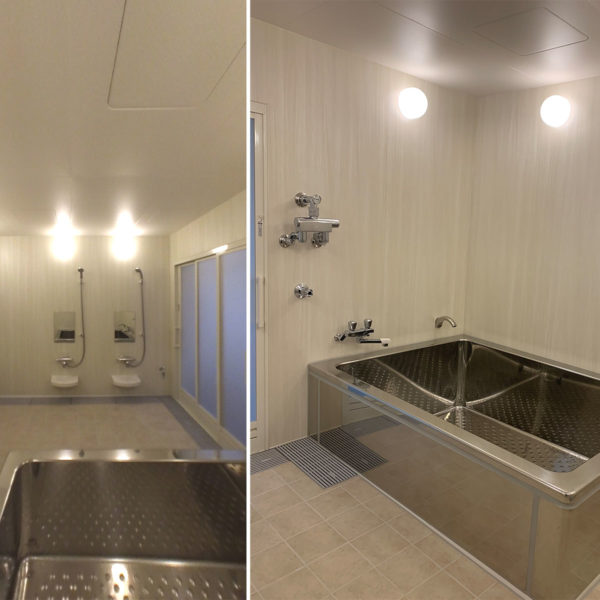 【超大型・大型タイプ】フリーユニットバス2831・工場の浴室・施工事例